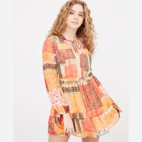 NWT Lucky Brand Tiered Fall Autumn Dress - Size XL - Picture 1 of 6